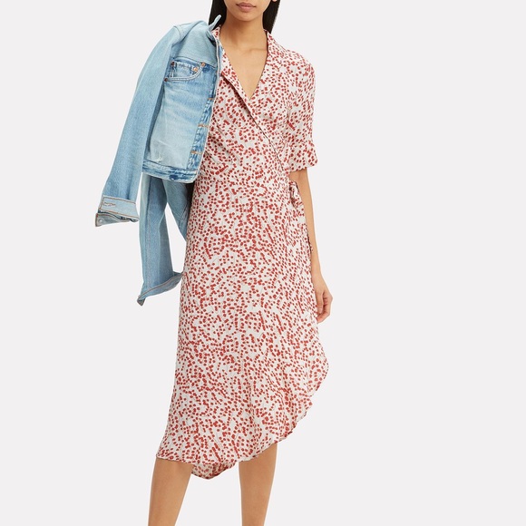 GANNI floral-print crepe wrap dress (S) - Picture 3 of 5